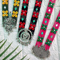 Shrijicreation Oxidised Plated Long Necklace Set (Assorted Design)