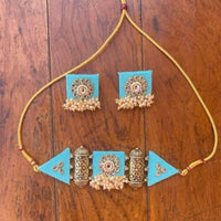 Shrijicreation Gold Plated Handmade Choker Necklace Set