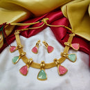 Palak Art Gold Plated Crystal Stone Necklace Set