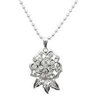 Regina Floral Shaped Austrian Stone Chain Pendant