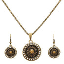 Tip Top Fashions Round Shaped Gold Plated Pendant Sets - 1202543