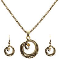 Regina Round Shaped Gold Plated Pendant Sets