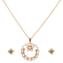 Regina White Pearl Austrian Stone Gold Plated Pendant Set - 1203110
