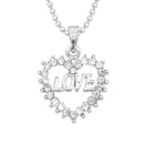 Tip Top Fashions Silver Plated Austrian Stone Love Heart Chain Pendant - 1203128A
