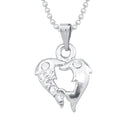 Regina Austrian Stone Silver Plated Heart Chain Pendant