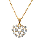 Regina White Austrian Stone Heart Shaped Chain Pendant