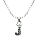 Regina Rhodium Plated " J " Alphabet Chain Pendant