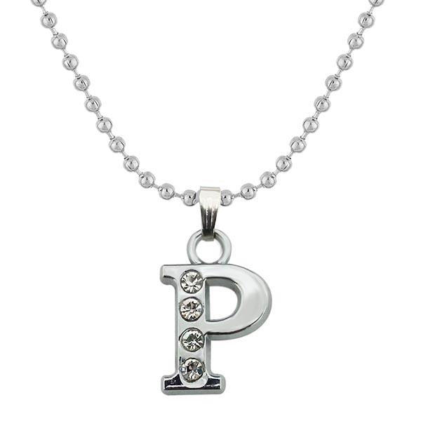 Regina Rhodium Plated " P " Alphabet Chain Pendant
