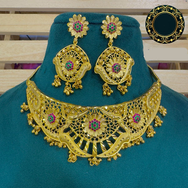 Siara Collections Forming Gold Plated Choker Necklace Set