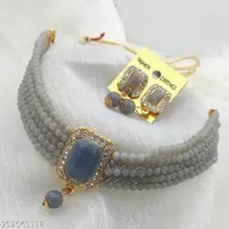 Shree Jai Sai Art Gold Plated Austrian Choker Necklace Set