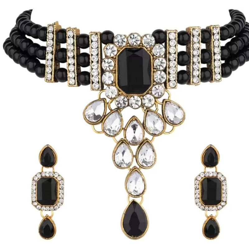 Shree Jai Sai Art Gold Plated Choker Beads Necklace Set