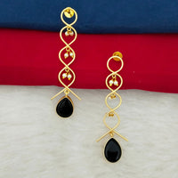 Marudhar Creations Gold Plated Matte Finish Dangler Earrings