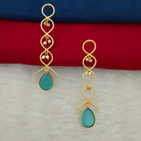 Marudhar Creations Gold Plated Matte Finish Dangler Earrings
