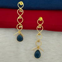 Marudhar Creations Gold Plated Matte Finish Dangler Earrings