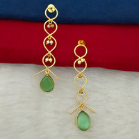 Marudhar Creations Gold Plated Matte Finish Dangler Earrings