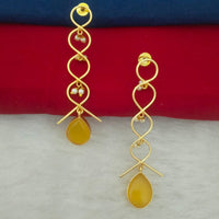 Marudhar Creations Gold Plated Matte Finish Dangler Earrings