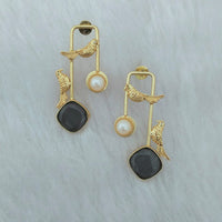 Marudhar Creations Gold Plated Matte Finish Dangler Earrings