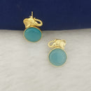 Marudhar Creations Gold Plated Matte Finish Stud Earrings