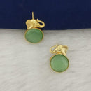 Marudhar Creations Gold Plated Matte Finish Stud Earrings