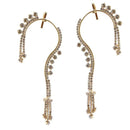 Tip Top Fashions White Austrian Stone Gold Plated Ear Cuff - 1303803