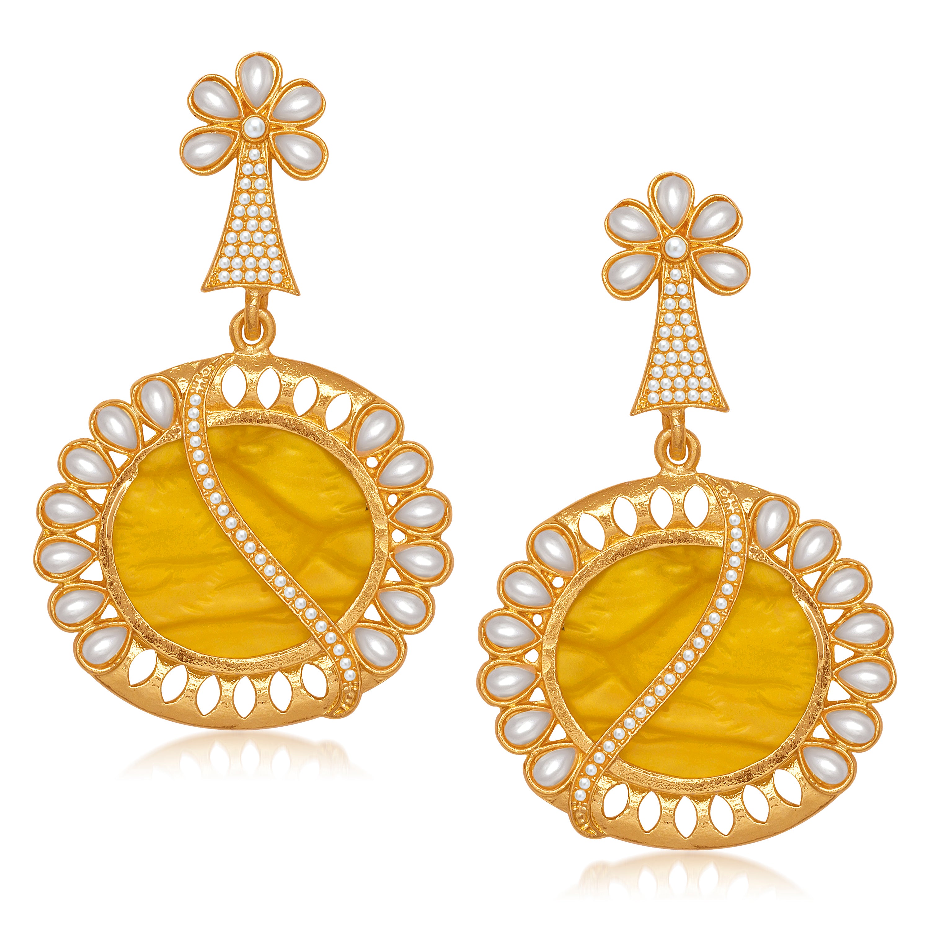 Amina Creation Gold Plated Dangler Earrings