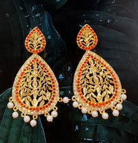 Amina Creation Gold Plated Dangler Earrings