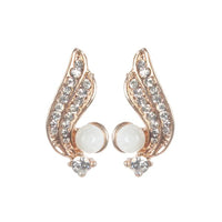 Urbana White Pearl Stone Gold Plated Studs Earrings - 1306828