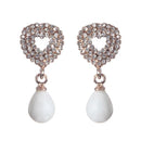 Urbana Glass Pearl Rose Gold Plated  Dangler Earrings - 1306837