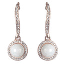 Urbana Glass Pearl Rose Gold Plated Dangler Earrings - 1306841