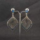 Jeweljunk Silver Plated Blue Austrian Stone Dangler earrings