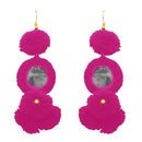 Jeweljunk Pink Thread Mirror Gold Plated Earrings - 1308306D