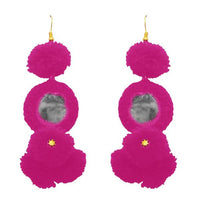 Jeweljunk Pink Thread Mirror Gold Plated Earrings - 1308306D