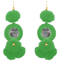 Jeweljunk Green Thread Mirror Gold Plated Earrings - 1308306G