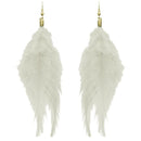Jeweljunk White Gold Plated Feather Earrings - 1308316D