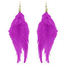 Tip Top Fashions Gold Plated Purple Feather Earrings - 1308316H