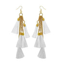 Jeweljunk Gold Plated White Thread Earrings - 1308330I