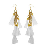 Jeweljunk Gold Plated White Thread Earrings - 1308330I