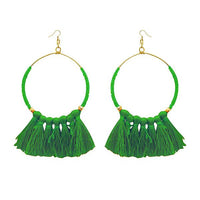 Tip Top Fashions Gold Plated Green Thread Earrings - 1308339C
