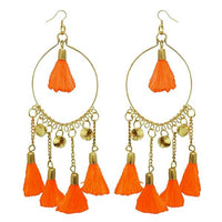 Jeweljunk Orange Thread Gold Plated Earrings - 1308344A