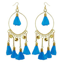 Jeweljunk Blue Thread Gold Plated Earrings - 1308344C