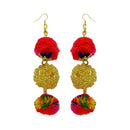 Tip Top Fashions Multicolor Pompom Thread Earrings - 1308347A