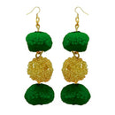 Tip Top Fashions Green Pompom Thread Earrings - 1308347F