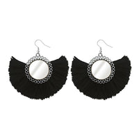 Jeweljunk Silver Plated Black Thread Earrings - 1308349K