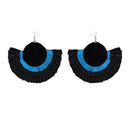 Tip Top Fashions Blue And Black Thread Earrings - 1308357A