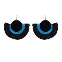 Tip Top Fashions Blue And Black Thread Earrings - 1308357A