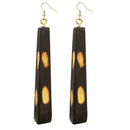 Jeweljunk Gold Plated Wodden Dangler Earrings - 1308376