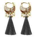 Jeweljunk Grey Thread Gold Plated Earrings - 1310953C