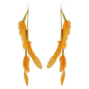 Jeweljunk Gold Plated Orange Feather Earrings - 1310972K