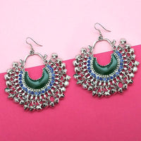 Jeweljunk Green Meenakari Afghani Earrings - 1311053M