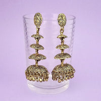 Tip Top Fashions Gold Plated Jhumki Earrings - 1311292B
